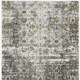 10' X 13' Ivory Grey Charcoal Rust Gold And Brown Oriental Power Loom Stain Resistant Area Rug - Homeroots - Flyclothing LLC