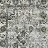 2' X 8' Ivory Grey Charcoal Blue And Taupe Oriental Power Loom Stain Resistant Runner Rug - Homeroots - Flyclothing LLC