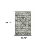 6' X 9' Ivory Grey Charcoal Blue And Taupe Oriental Power Loom Stain Resistant Area Rug - Homeroots - Flyclothing LLC