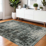 4' X 6' Charcoal Grey Blue Ivory And Taupe Oriental Power Loom Stain Resistant Area Rug - Homeroots - Flyclothing LLC