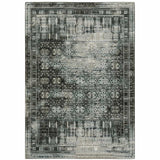 5' X 8' Charcoal Grey Blue Ivory And Taupe Oriental Power Loom Stain Resistant Area Rug - Homeroots - Flyclothing LLC