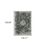 10' X 13' Charcoal Rust Grey Blue Ivory And Brown Oriental Power Loom Stain Resistant Area Rug - Homeroots - Flyclothing LLC