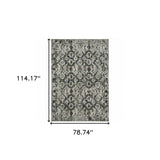 6' X 9' Ivory Charcoal Grey Blue Rust Gold And Brown Oriental Power Loom Stain Resistant Area Rug - Homeroots - Flyclothing LLC