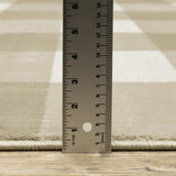 2' X 8' Beige And Ivory Geometric Power Loom Stain Resistant Runner Rug - Homeroots - Flyclothing LLC