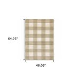 4' X 6' Beige And Ivory Geometric Power Loom Stain Resistant Area Rug - Homeroots - Flyclothing LLC
