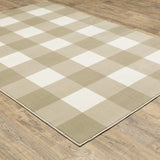 10' X 13' Beige And Ivory Geometric Power Loom Stain Resistant Area Rug - Homeroots - Flyclothing LLC