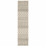 2' X 8' Ivory And Grey Geometric Power Loom Stain Resistant Runner Rug - Homeroots - Flyclothing LLC
