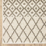 2' X 8' Ivory And Grey Geometric Power Loom Stain Resistant Runner Rug - Homeroots - Flyclothing LLC