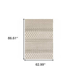 5' X 7' Ivory And Grey Geometric Power Loom Stain Resistant Area Rug - Homeroots - Flyclothing LLC