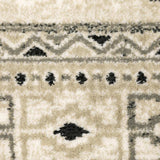 10' X 13' Ivory Grey Black And Ivory Southwestern Power Loom Stain Resistant Area Rug - Homeroots - Flyclothing LLC