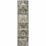 2' X 8' Black Grey Tan And Ivory Oriental Power Loom Stain Resistant Runner Rug - Homeroots - Flyclothing LLC