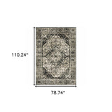 6' X 9' Black Grey Tan And Ivory Oriental Power Loom Stain Resistant Area Rug - Homeroots - Flyclothing LLC
