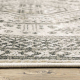 2' X 8' Ivory Grey Black And Ivory Oriental Power Loom Stain Resistant Runner Rug - Homeroots - Flyclothing LLC