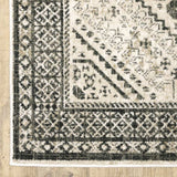 10' X 13' Ivory Grey Black And Ivory Oriental Power Loom Stain Resistant Area Rug - Homeroots - Flyclothing LLC