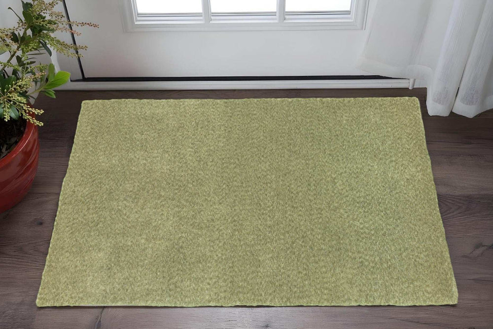 3' X 5' Olive Green Shag Tufted Handmade Stain Resistant Area Rug - Homeroots - Flyclothing LLC