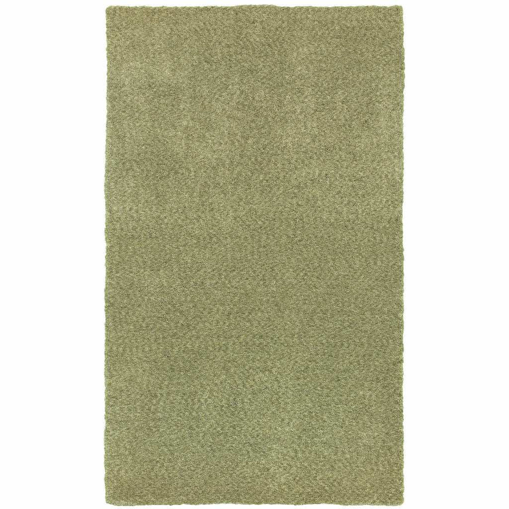5' X 7' Olive Green Shag Tufted Handmade Stain Resistant Area Rug - Homeroots - Flyclothing LLC
