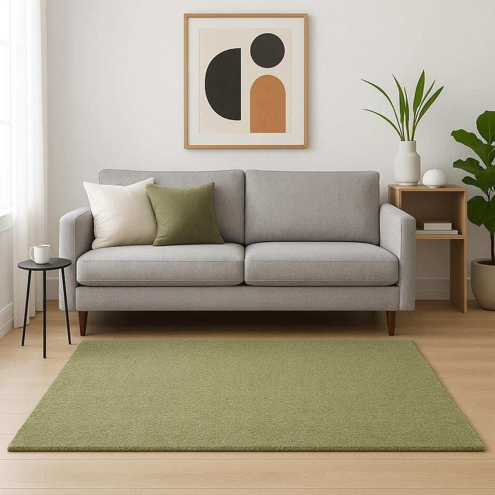 5' X 7' Olive Green Shag Tufted Handmade Stain Resistant Area Rug - Homeroots - Flyclothing LLC