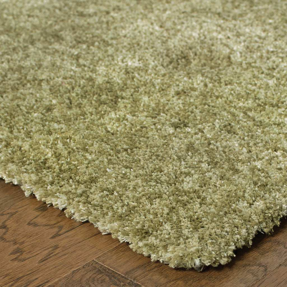 8' X 11' Olive Green Shag Tufted Handmade Stain Resistant Area Rug - Homeroots - Flyclothing LLC