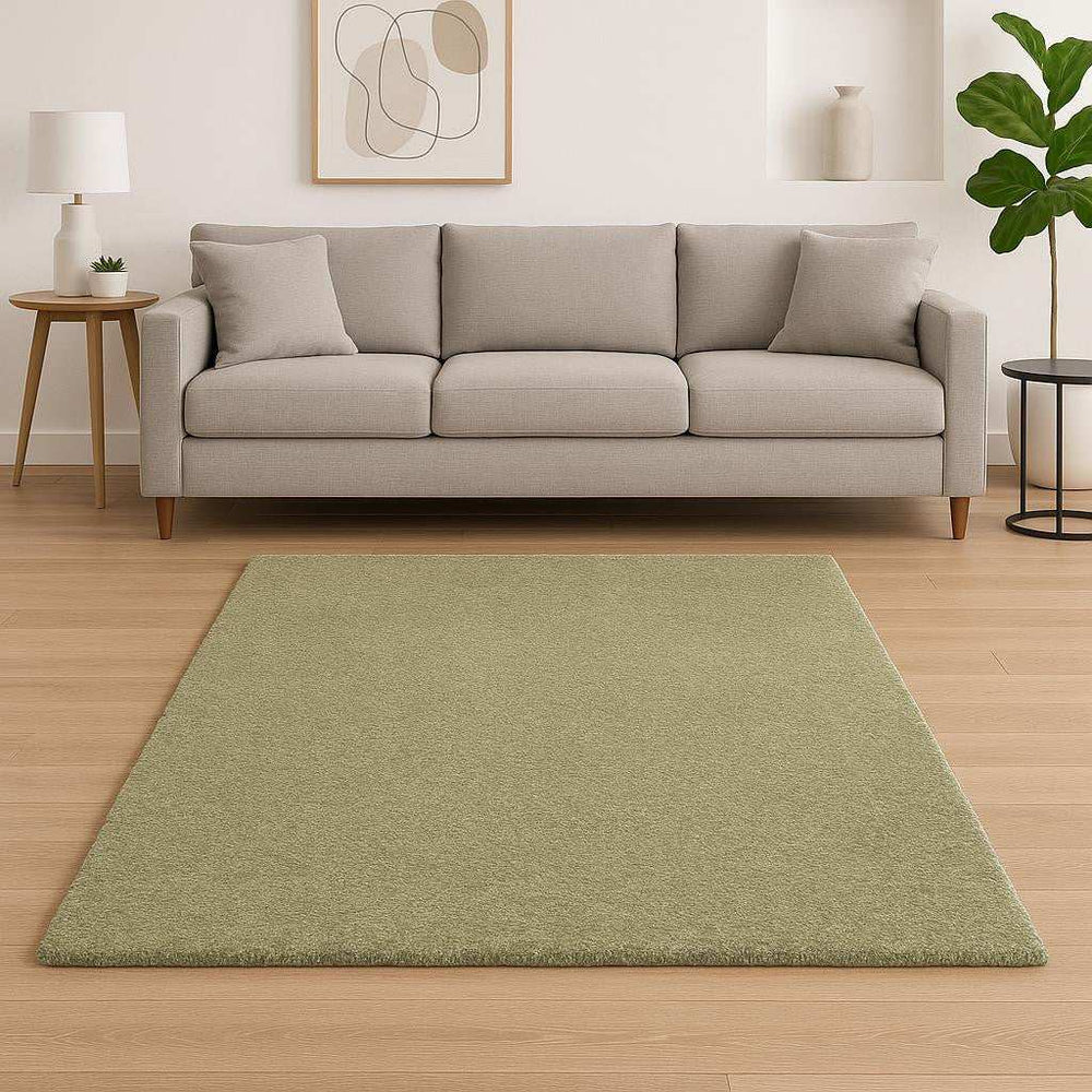8' X 11' Olive Green Shag Tufted Handmade Stain Resistant Area Rug - Homeroots - Flyclothing LLC