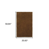3' X 5' Brown Shag Tufted Handmade Stain Resistant Area Rug - Homeroots - Flyclothing LLC