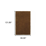 8' X 11' Brown Shag Tufted Handmade Stain Resistant Area Rug - Homeroots - Flyclothing LLC