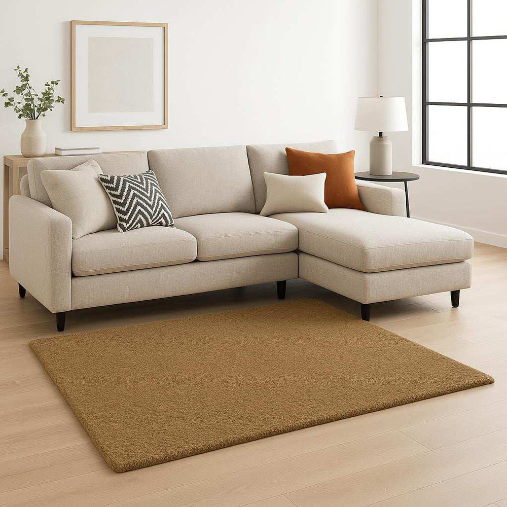 8' X 11' Rich Gold Shag Tufted Handmade Stain Resistant Area Rug - Homeroots - Flyclothing LLC