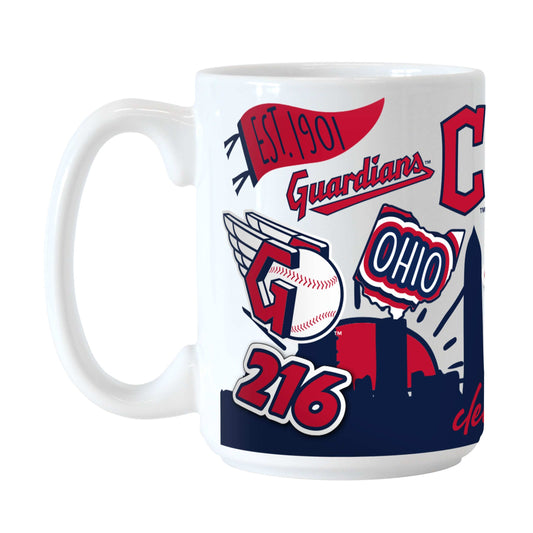 Cleveland Guardians 15oz Native Sublimated Mug - Logo Brands - Flyclothing LLC