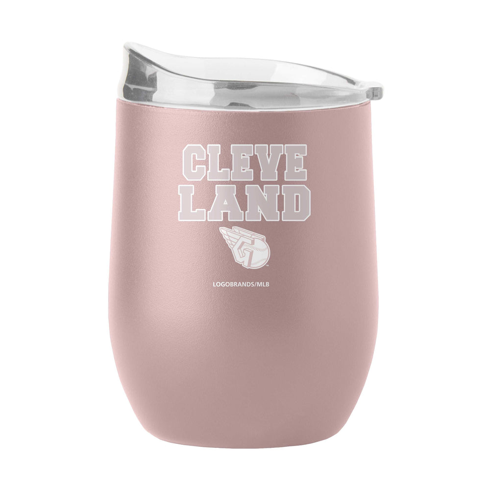 Cleveland Guardians 16oz Stencil Powder Coat Curved Beverage - Logo Brands - Flyclothing LLC