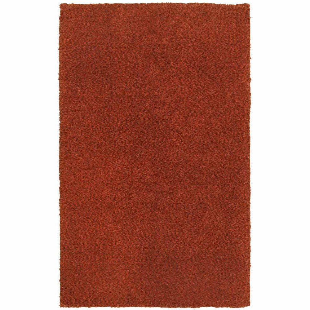 3' X 5' Rust Red Shag Tufted Handmade Stain Resistant Area Rug - Homeroots - Flyclothing LLC