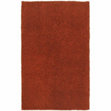 3' X 5' Rust Red Shag Tufted Handmade Stain Resistant Area Rug - Homeroots - Flyclothing LLC