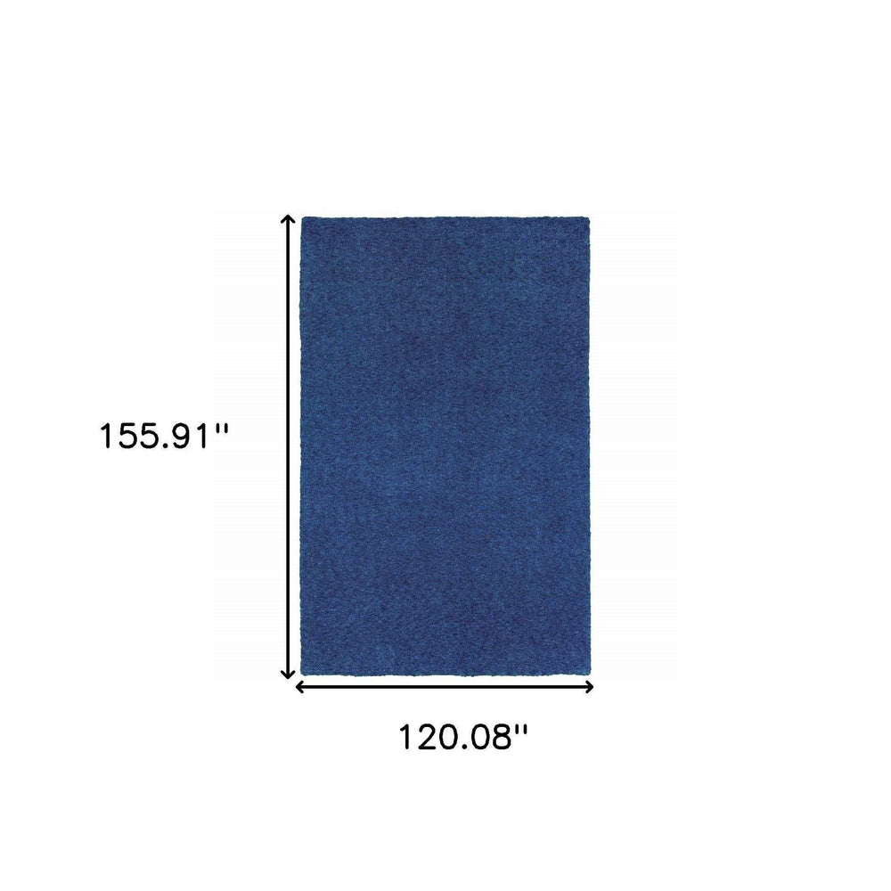10' X 13' Deep Blue Shag Tufted Handmade Stain Resistant Area Rug - Homeroots - Flyclothing LLC