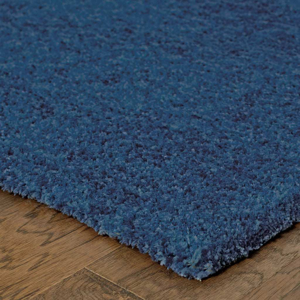 5' X 7' Deep Blue Shag Tufted Handmade Stain Resistant Area Rug - Homeroots - Flyclothing LLC