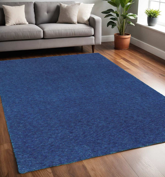 5' X 7' Deep Blue Shag Tufted Handmade Stain Resistant Area Rug - Homeroots - Flyclothing LLC