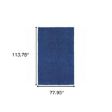 6' X 9' Deep Blue Shag Tufted Handmade Stain Resistant Area Rug - Homeroots - Flyclothing LLC