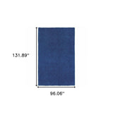 8' X 11' Deep Blue Shag Tufted Handmade Stain Resistant Area Rug - Homeroots - Flyclothing LLC