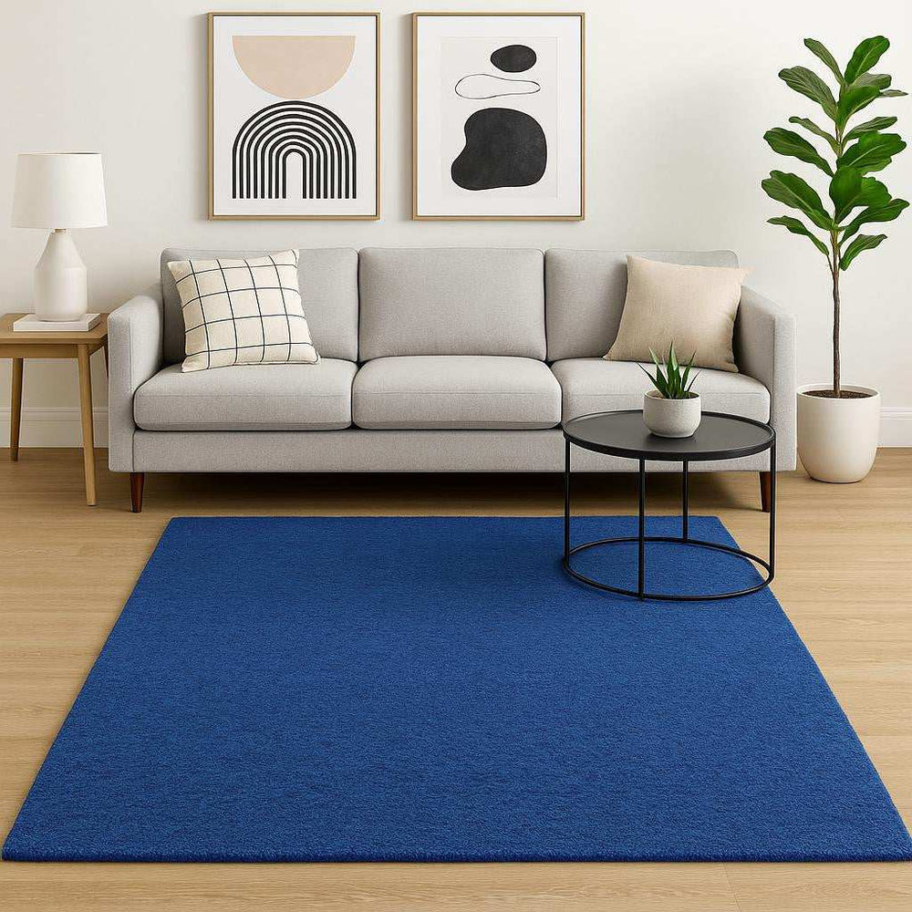 8' X 11' Deep Blue Shag Tufted Handmade Stain Resistant Area Rug - Homeroots - Flyclothing LLC