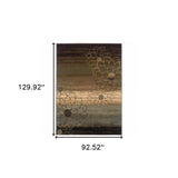 8' X 11' Brown And Beige Floral Power Loom Stain Resistant Area Rug - Homeroots - Flyclothing LLC