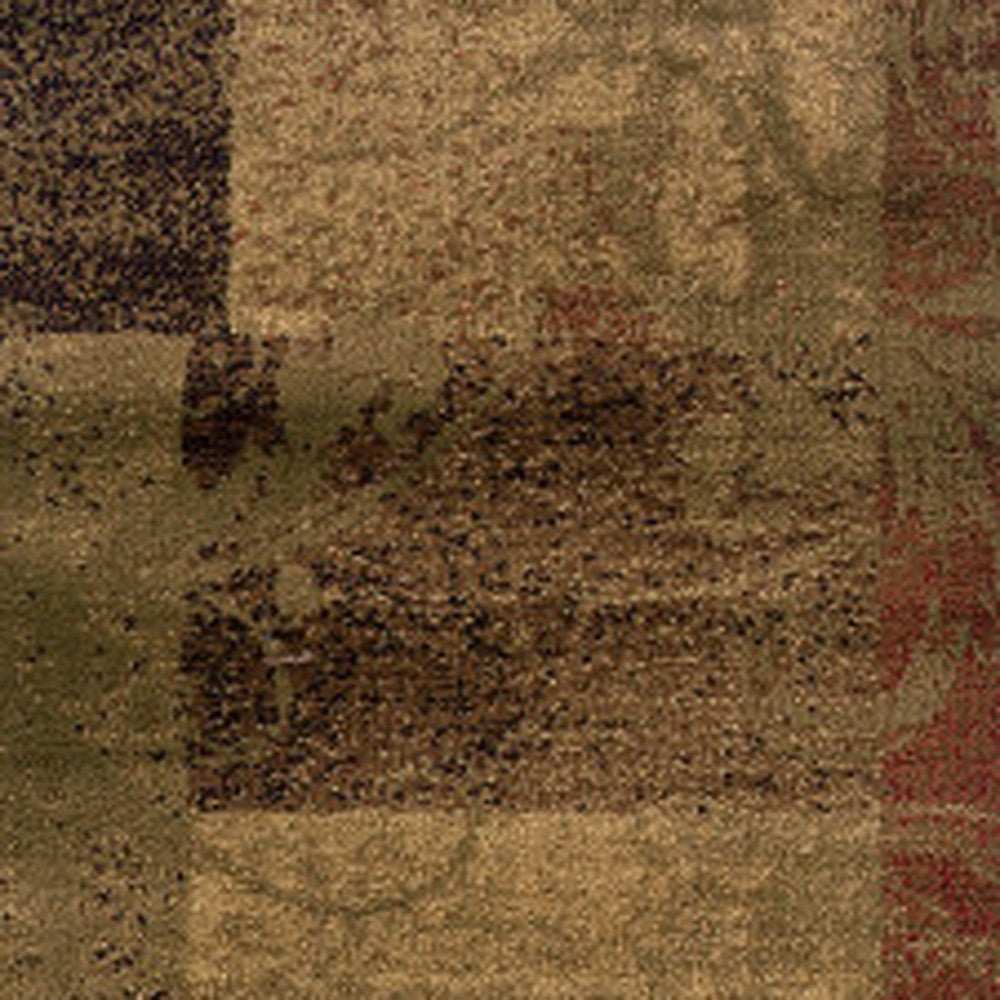 2' X 8' Green Geometric Power Loom Stain Resistant Runner Rug - Homeroots - Flyclothing LLC