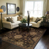 10' X 13' Brown Beige Blue And Red Oriental Power Loom Stain Resistant Area Rug - Homeroots - Flyclothing LLC