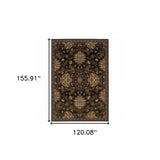 10' X 13' Brown Beige Blue And Red Oriental Power Loom Stain Resistant Area Rug - Homeroots - Flyclothing LLC