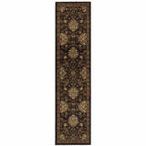 2' X 8' Brown Beige Blue And Red Oriental Power Loom Stain Resistant Runner Rug - Homeroots - Flyclothing LLC