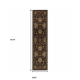 2' X 8' Brown Beige Blue And Red Oriental Power Loom Stain Resistant Runner Rug - Homeroots - Flyclothing LLC