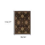 6' X 9' Brown Beige Blue And Red Oriental Power Loom Stain Resistant Area Rug - Homeroots - Flyclothing LLC