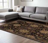 6' X 9' Brown Beige Blue And Red Oriental Power Loom Stain Resistant Area Rug - Homeroots - Flyclothing LLC