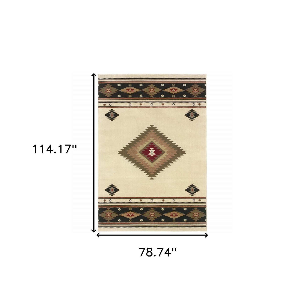6' X 9' Beige Southwestern Power Loom Stain Resistant Area Rug - Homeroots - Flyclothing LLC