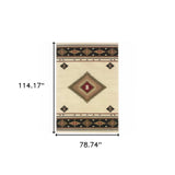 6' X 9' Beige Southwestern Power Loom Stain Resistant Area Rug - Homeroots - Flyclothing LLC