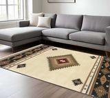 6' X 9' Beige Southwestern Power Loom Stain Resistant Area Rug - Homeroots - Flyclothing LLC