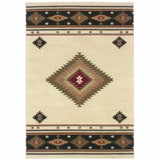 8' X 11' Beige Southwestern Power Loom Stain Resistant Area Rug - Homeroots - Flyclothing LLC