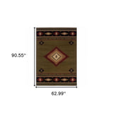 5' X 8' Green Southwestern Power Loom Stain Resistant Area Rug - Homeroots - Flyclothing LLC