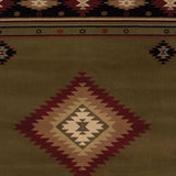 5' X 8' Green Southwestern Power Loom Stain Resistant Area Rug - Homeroots - Flyclothing LLC